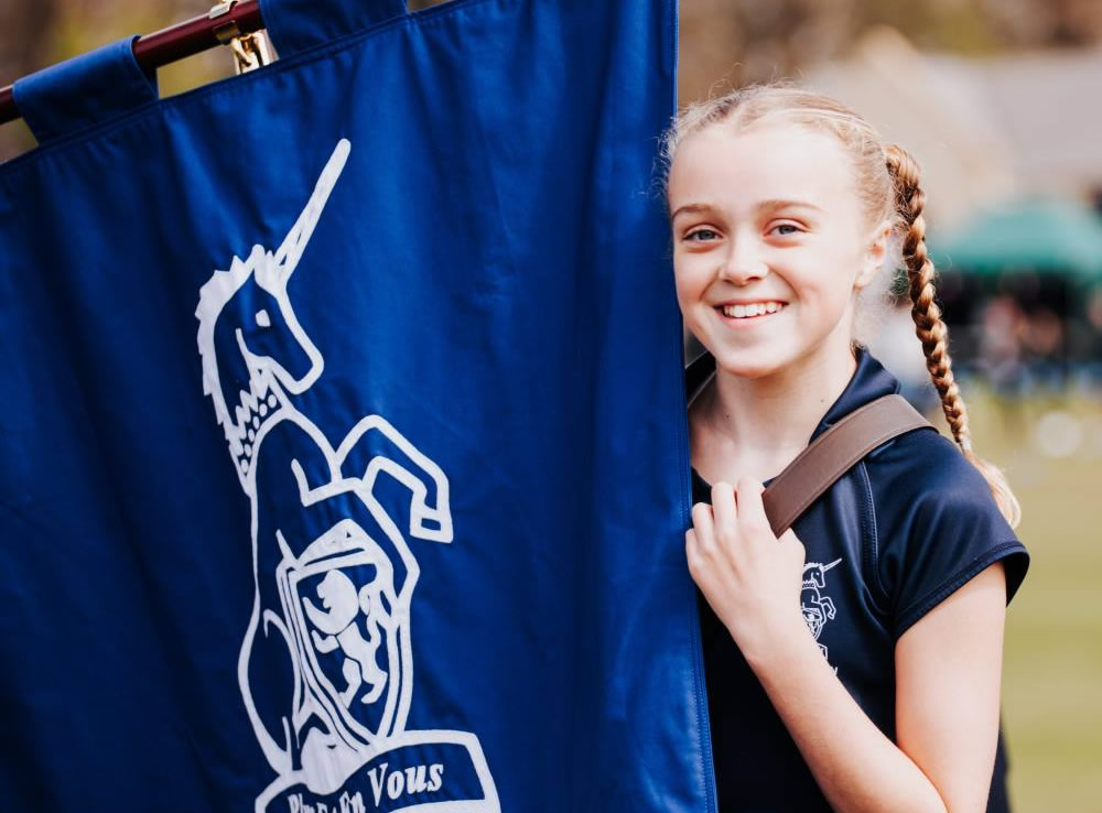 gordonstoun Highland Games Flag Bearer pupil Zara Wood
